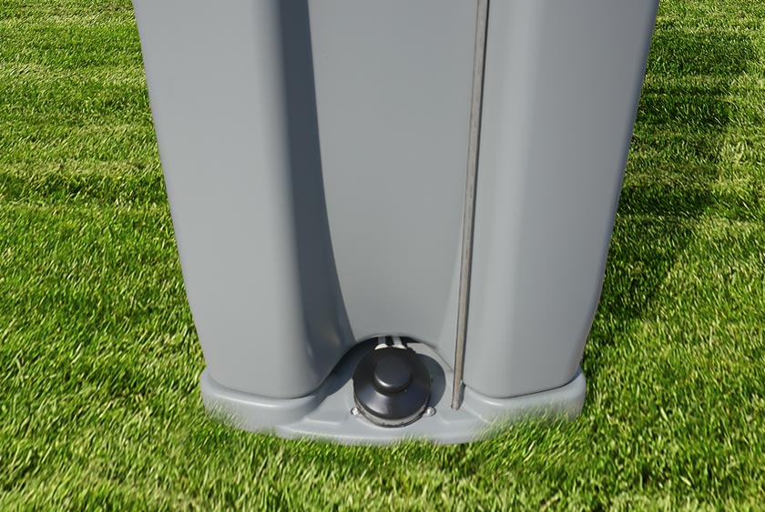 FOOT PUMP PROVIDES STEADY STREAM OF WATER