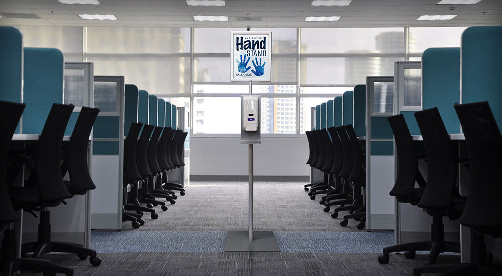 Antiseptic Hand Stand In A Office