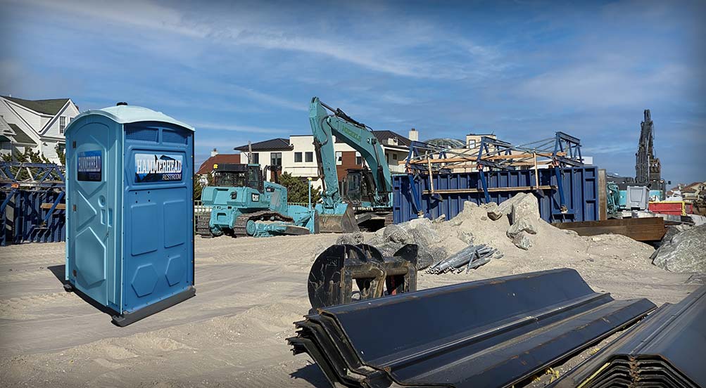 The HAMMERHEAD Portable Restroom Near Construction Site