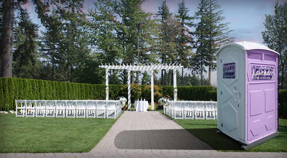 The LAVENDER Portable Toilet rental is available for same-day delivery throughout New York City's five boroughs, Westchester County,  and  Long  Island's  Nassau  and  Suffolk  Counties.