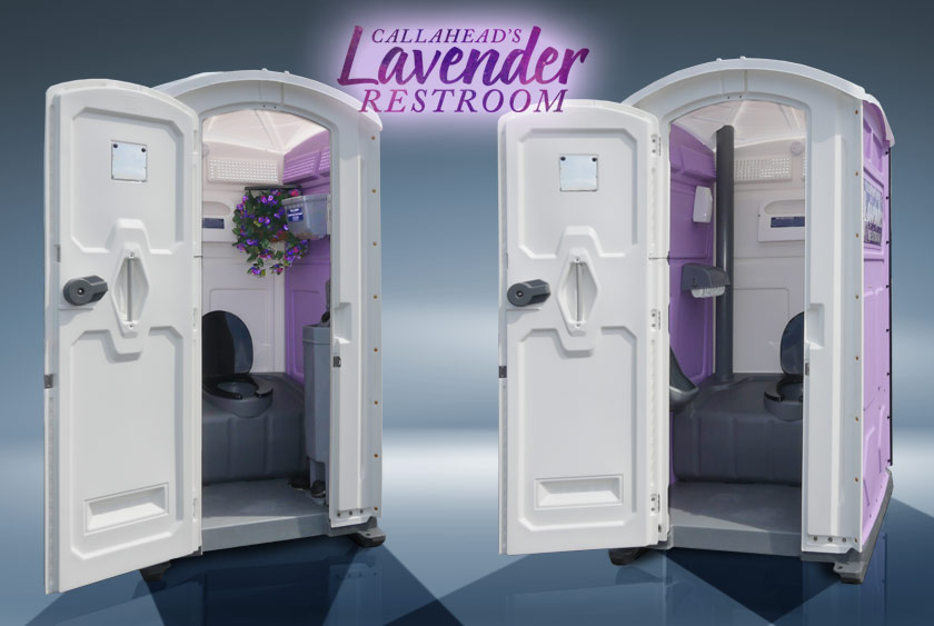 The LAVENDER VIP RESTROOM HAS A WELCOMING APPEAL TO ALL USERS
