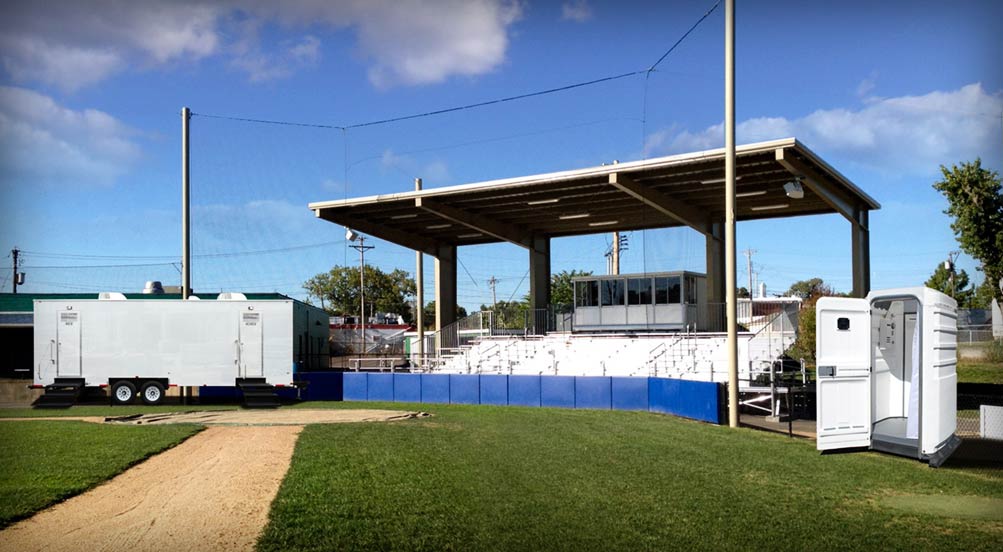 FLAGSTONE Restroom Trailer Near Sporting Field