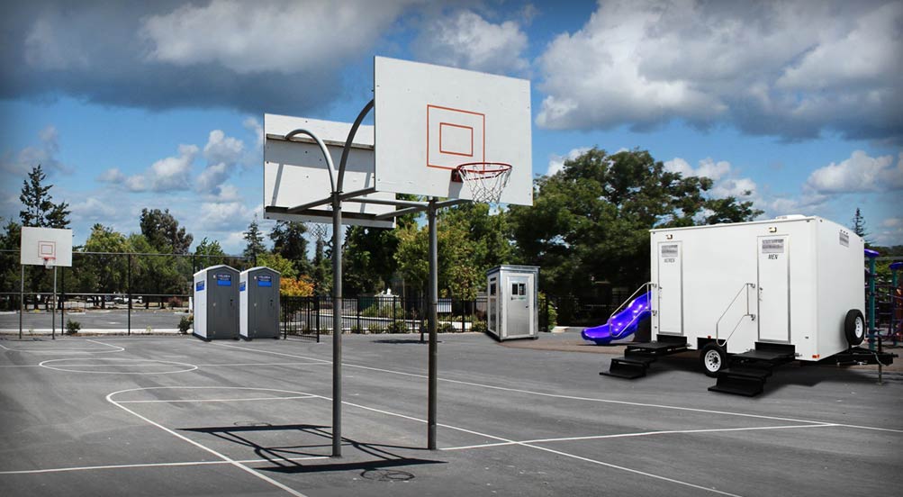 INDUSTRIAL 105 Restroom trailer Near Basketball Courts