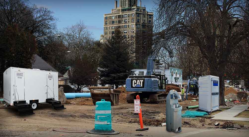 Portable Trailer Portable Toilet and Hand Sanitation Station For Job Site