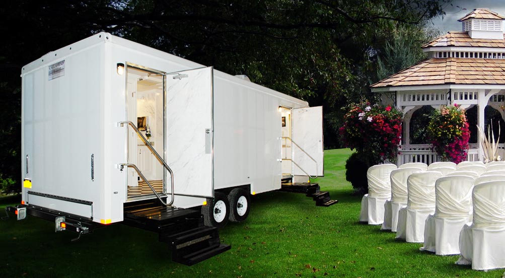 Luxury Restroom Trailers for Outdoor Weddings