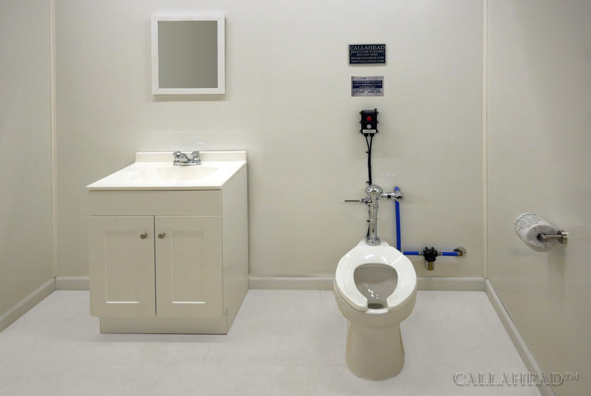 DOTCOMM RESTROOM INSIDE OFFICE TRAILER AT AN AIRPORT FACILITY