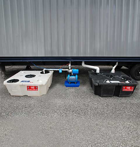 Porcelain Toilet System Outside Trailer