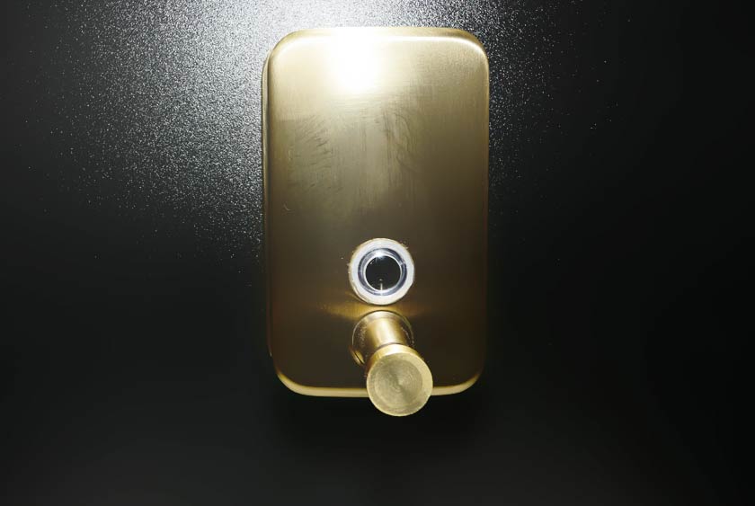 STAINLESS BRASS WALL-MOUNTED SOAP DISPENSER