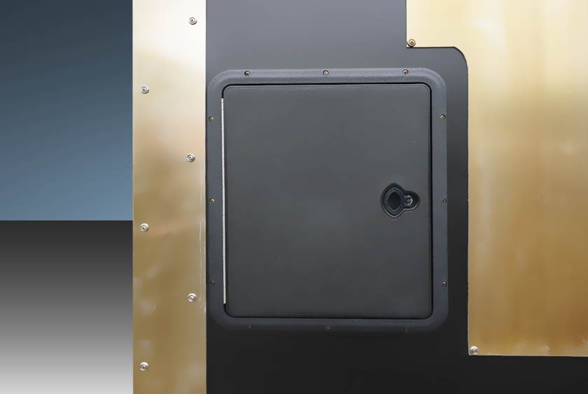 EXTERIOR HATCH FOR EASY REFILLING AND SERVICING