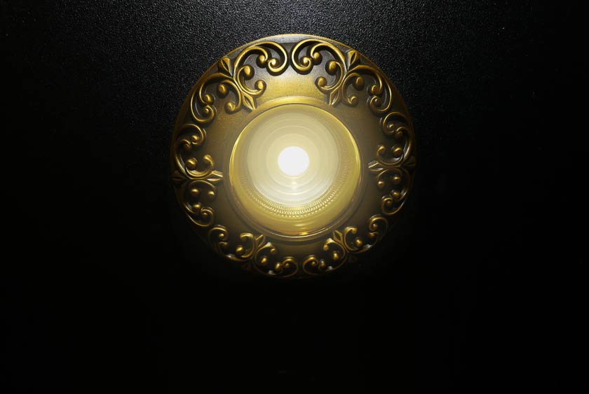 ORNATE, BRASS TRIMMED CEILING LIGHTING