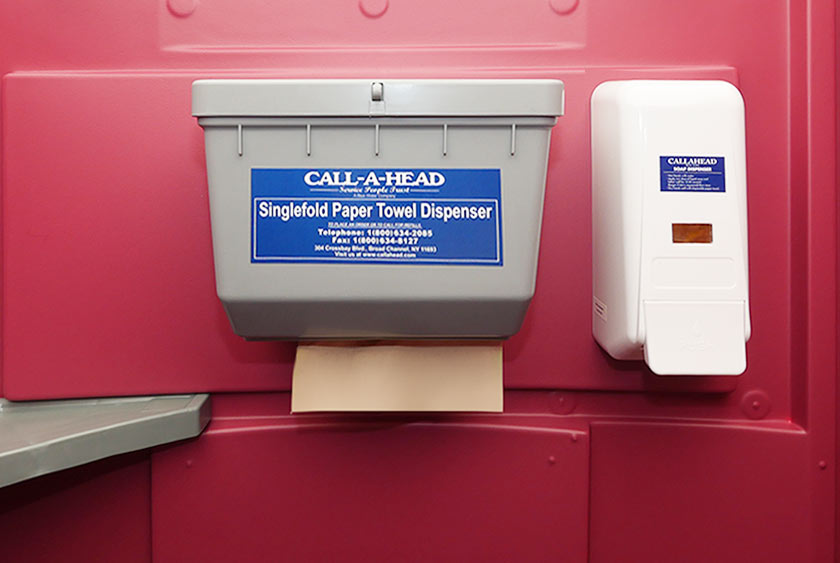 PAPER TOWEL DISPENSER AND ANTIBACTERIAL SOAP DISPENSER