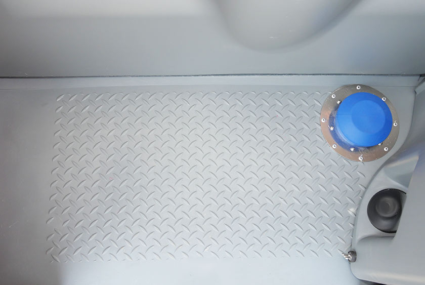 roomy interior with non-skid flooring