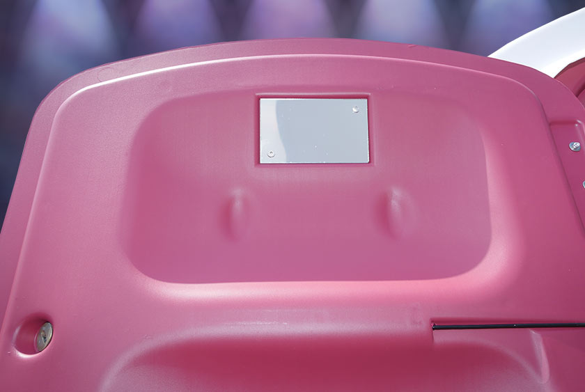 Mirror located inside port a potty