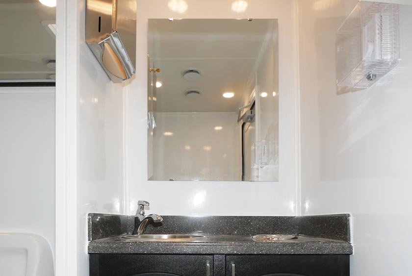 LARGE MIRROR ABOVE EACH SINK VANITY
