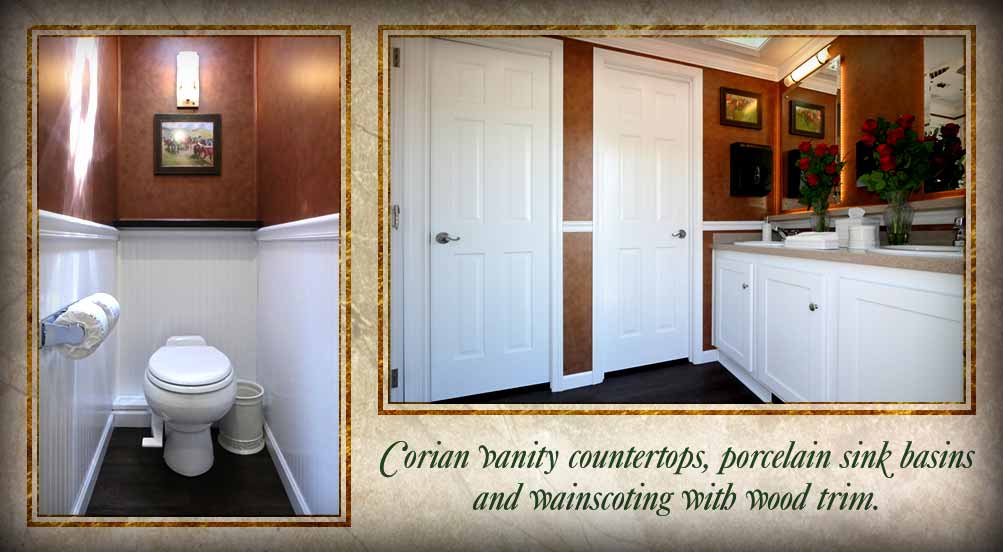 The BELMONT VIP Bathroom Trailer Rentail Long Island