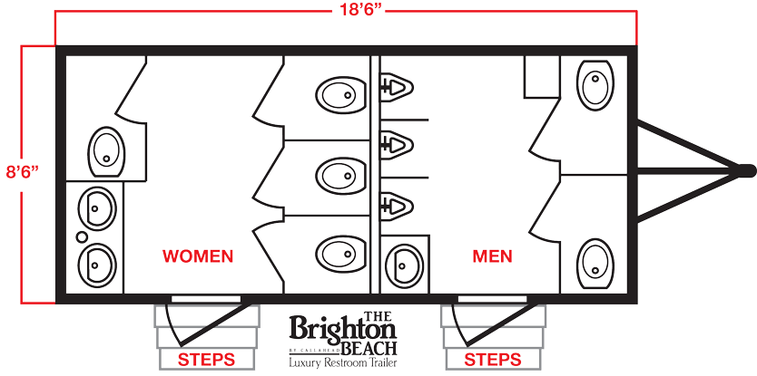 BRIGHTON BEACH Luxury Restroom Trailer Floor plan