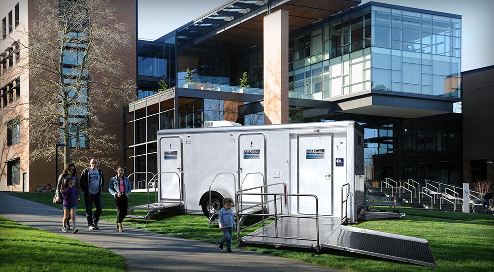 The Contemporary Handicap Restroom Trailer Near A School