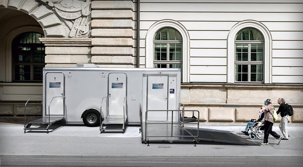 The Contemporary Handicap Restroom Trailer By A College