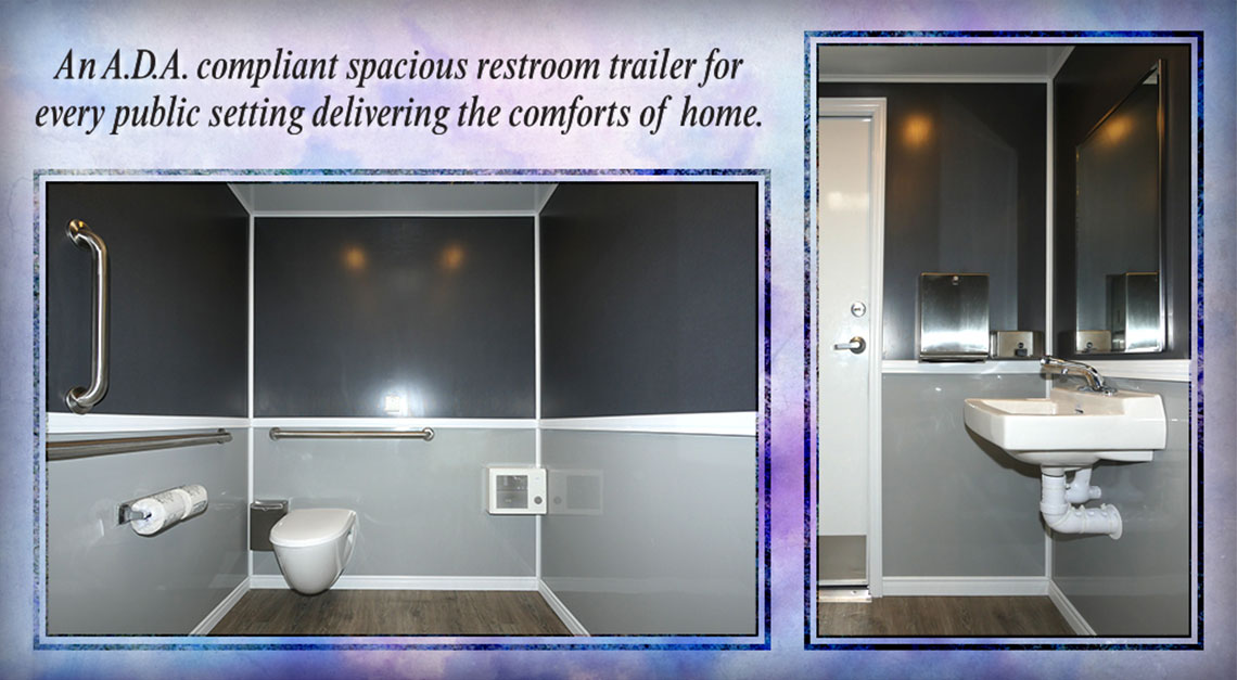 MODERN HANDICAP Restroom Trailer Has special Assistance For Families, Children, And The Elderly