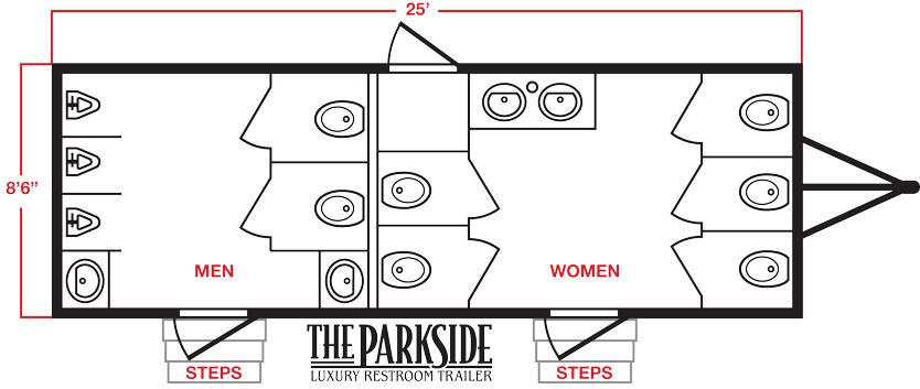 Parkside Luxury Restroom Trailer Floor plan