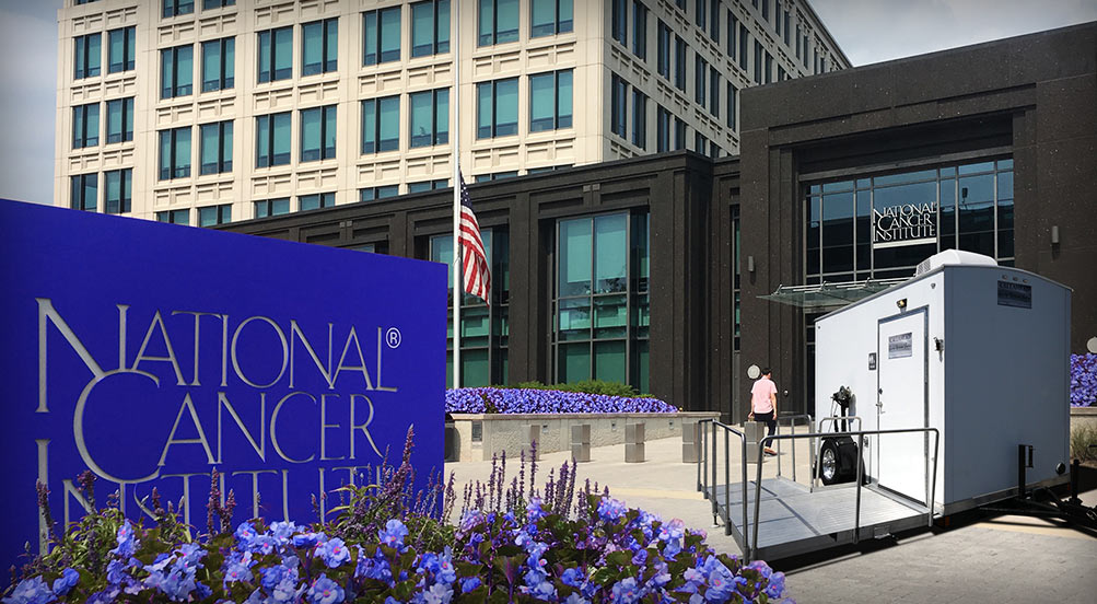 The Single ADA Restroom Trailer Near An Institute