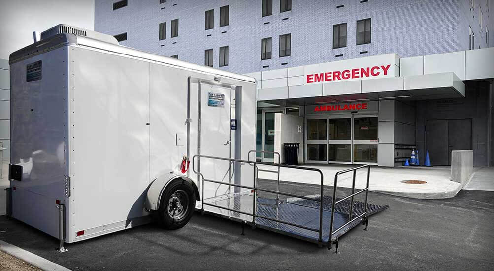 ADA Portable Restroom Trailer Near The Hospital