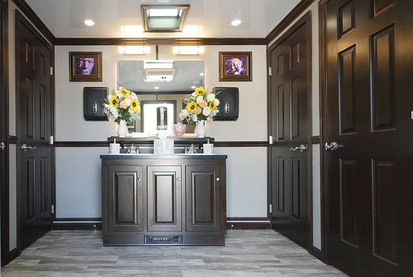 THE WOMEN'S SIDE OF THE BEDFORD PARK HAS SIX PRIVATE BATHROOM STALLS 