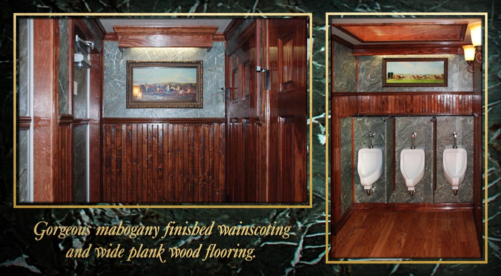 The Equestrian Luxury Restroom Trailer Has Gorgeous Finished Wainscoting And Wide Plank Wood Flooring