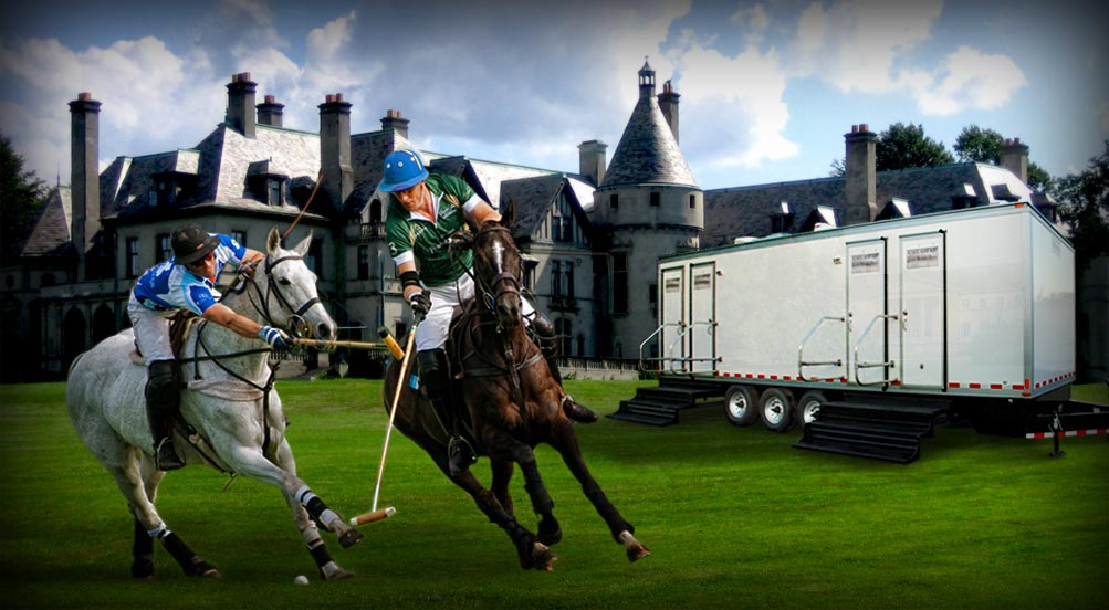 Portable Restroom Trailers | The Equestrian Luxury Restroom Trailer At A Special Event