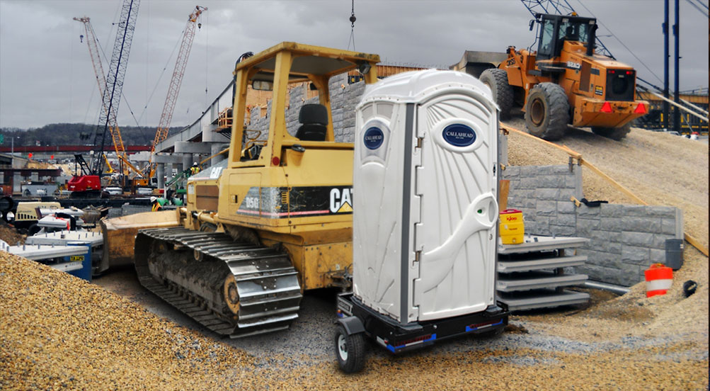 Restroom Trailer on construction site