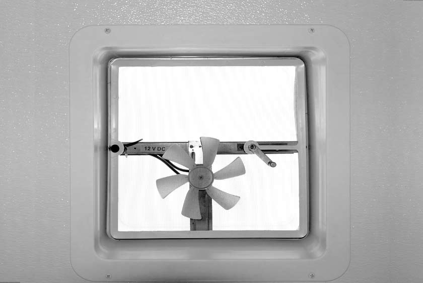 VENTS MAY BE OPENED MANUALLY, WITH ELECTRIC FAN OPTION FOR AIR MOVEMENT