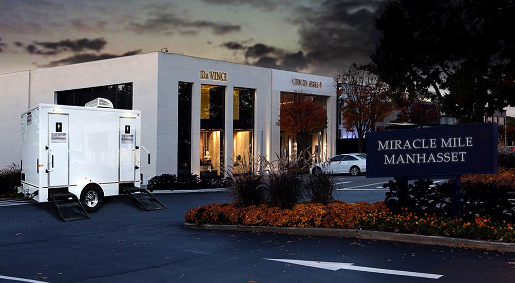 The Manhasset Restroom Trailer Near Shopping Plaza
