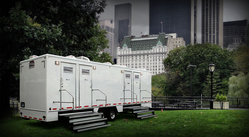 Mobile Restroom Trailers | The Manhattan Luxury Restroom Trailer in NY