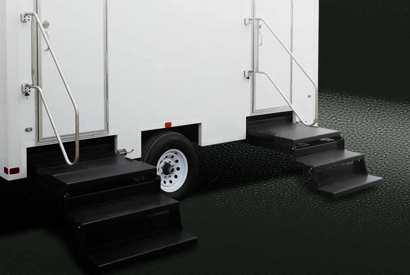 NON-SKID STAIRS WITH STAINLESS STEEL HANDRAILS