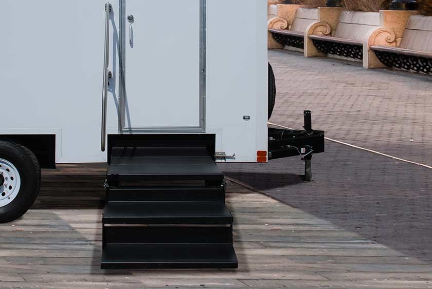 NON-SKID STAIRCASE WITH STAINLESS HANDRAILS