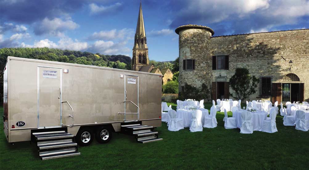 Wedding Restroom Trailers | Restroom Trailers for Rent | The Oxford Luxury Restroom Trailer in New York