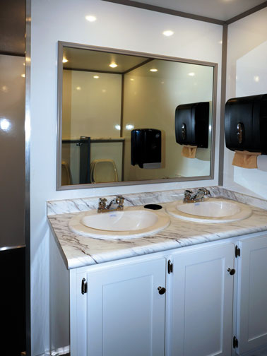 Restroom Trailer interior view