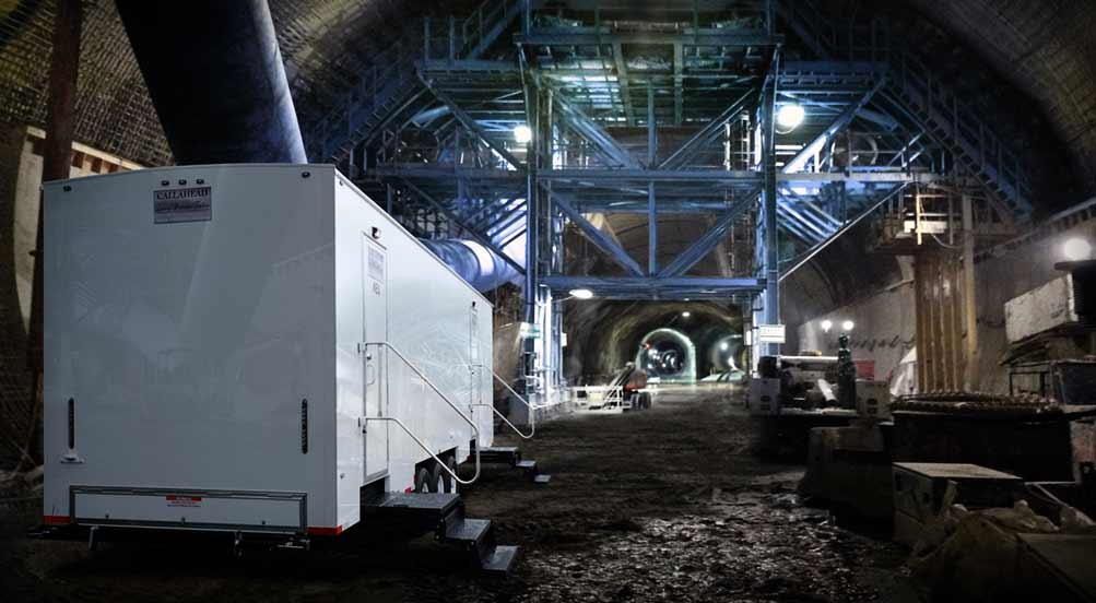 Construction Portable Restroom Trailer in NYC