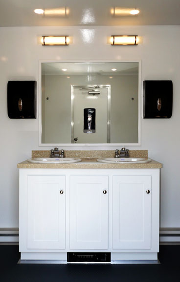 Restroom Trailer interior view