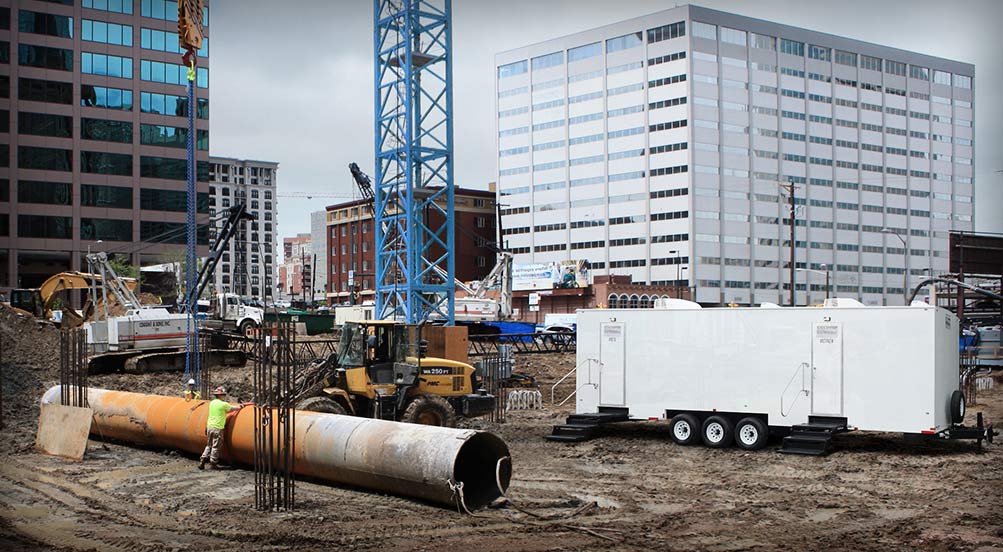 Portable Restroom Trailer for Construction Job Sites