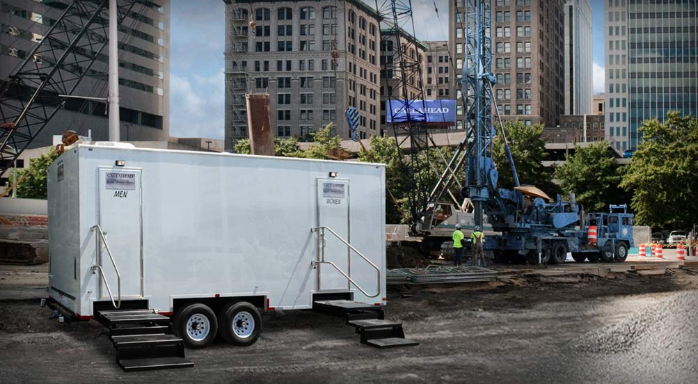 The Soapstone Restroom Trailer Near Job Site
