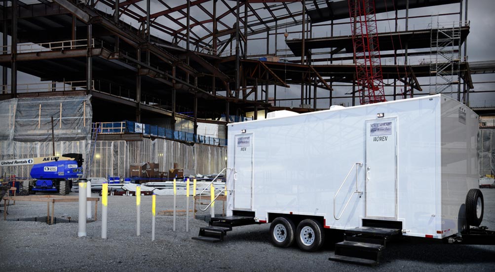 The Soapstone Restroom Trailer Near Construction Site