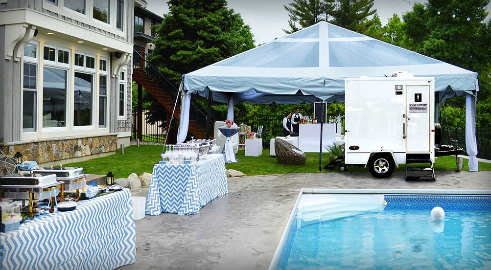 The SOHO Luxury Restroom Trailer Near the Pool