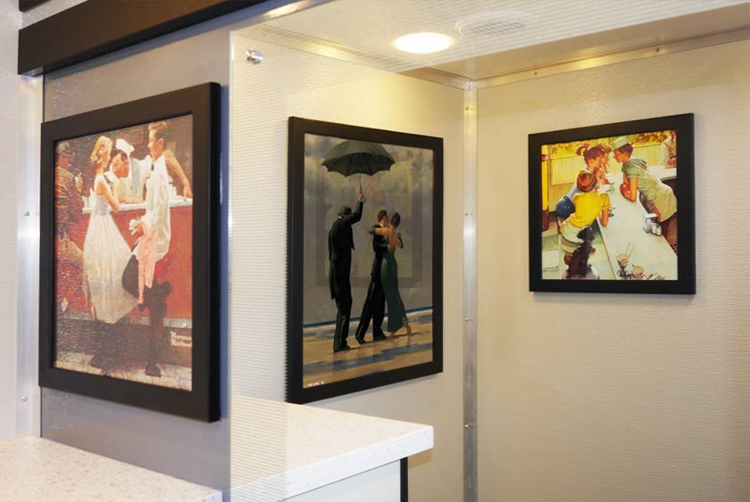 FULL SIZED MIRROR OVER EACH VANITY