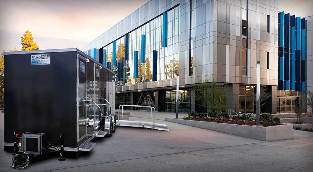 The Waterfront ADA Restroom Trailer Near Office Buildings