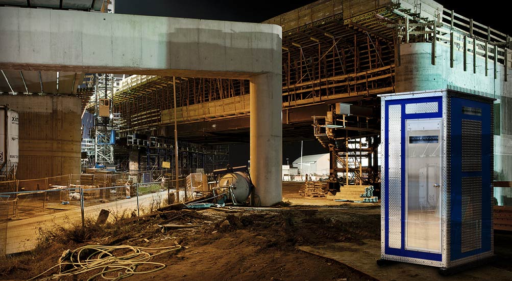 The Waterloo Portable Toilet Near Bridge Construction