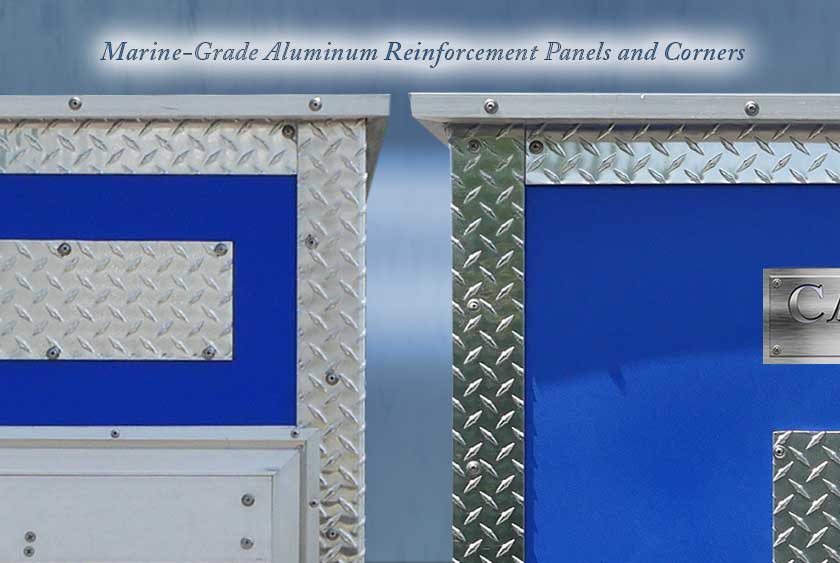 MARINE GRADE ALUMINUM-REINFORCED PANELS AND CORNERS