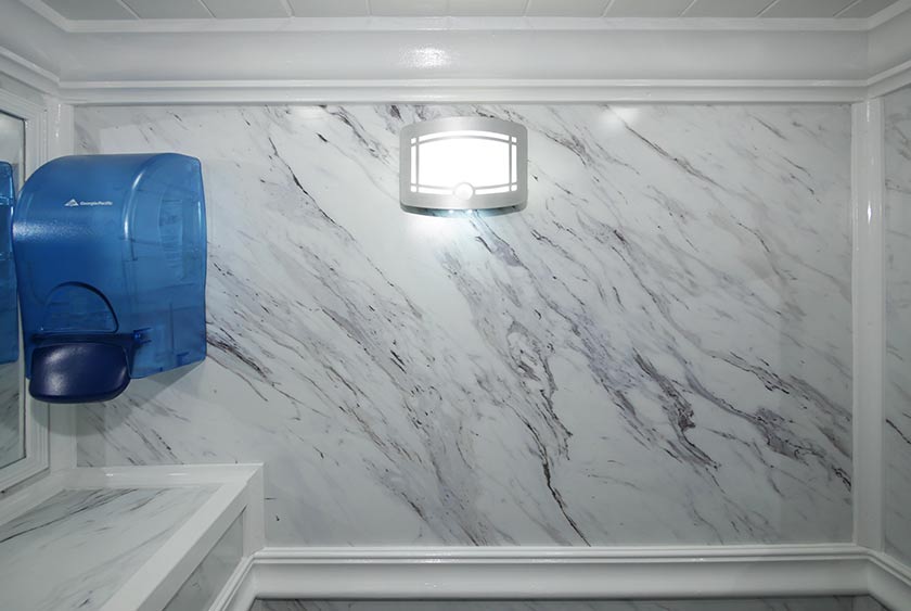 FAUX STATUARY MARBLE WALLS WITH AUTOMATIC LIGHT
