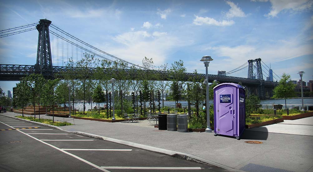 The Williamsburg Portable Toilet By The Williamsburg Bridge