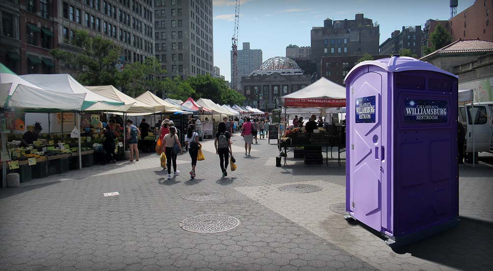 The Williamsburg Portable Toilet Near A Farmers Market